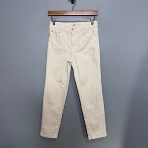 OAT NEW YORK mid rise straight ankle jeans in cream size 2/26